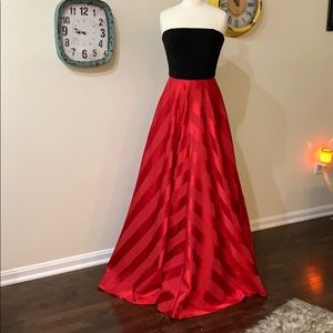 Red and black gown!